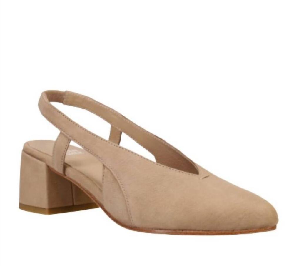 Eileen Fisher 'Gals' Women's 6 Slingback Pump Heel Shoe Nubuck Leather Taupe